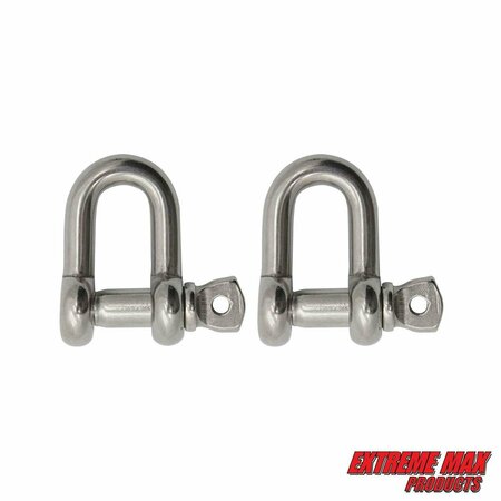 EXTREME MAX Extreme Max 3006.8276.2 BoatTector Stainless Steel Chain Shackle - 5/8", 2-Pack 3006.8276.2